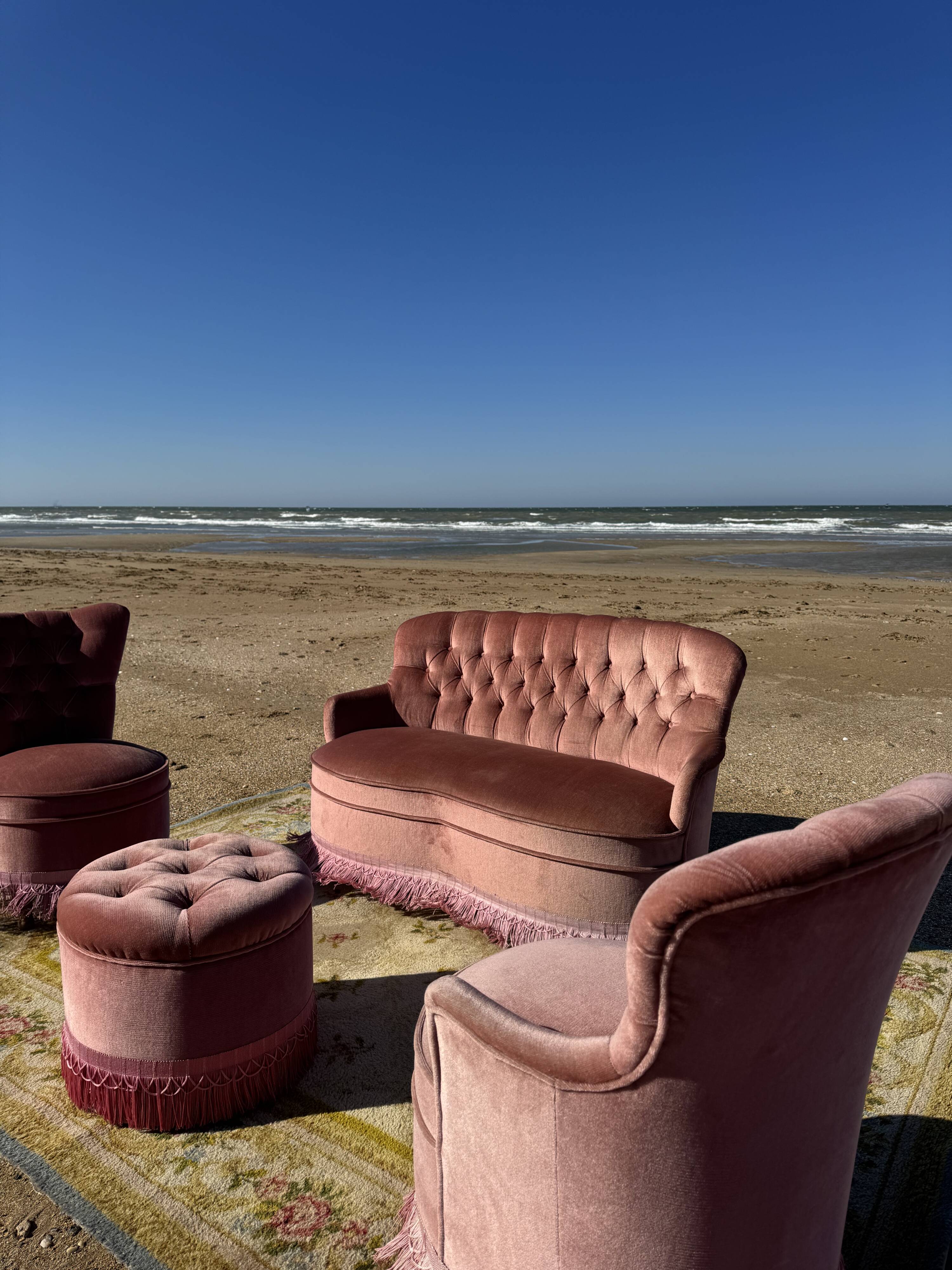 Pink Toad Living Room Set