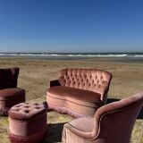 Ensemble de salon crapaud rose