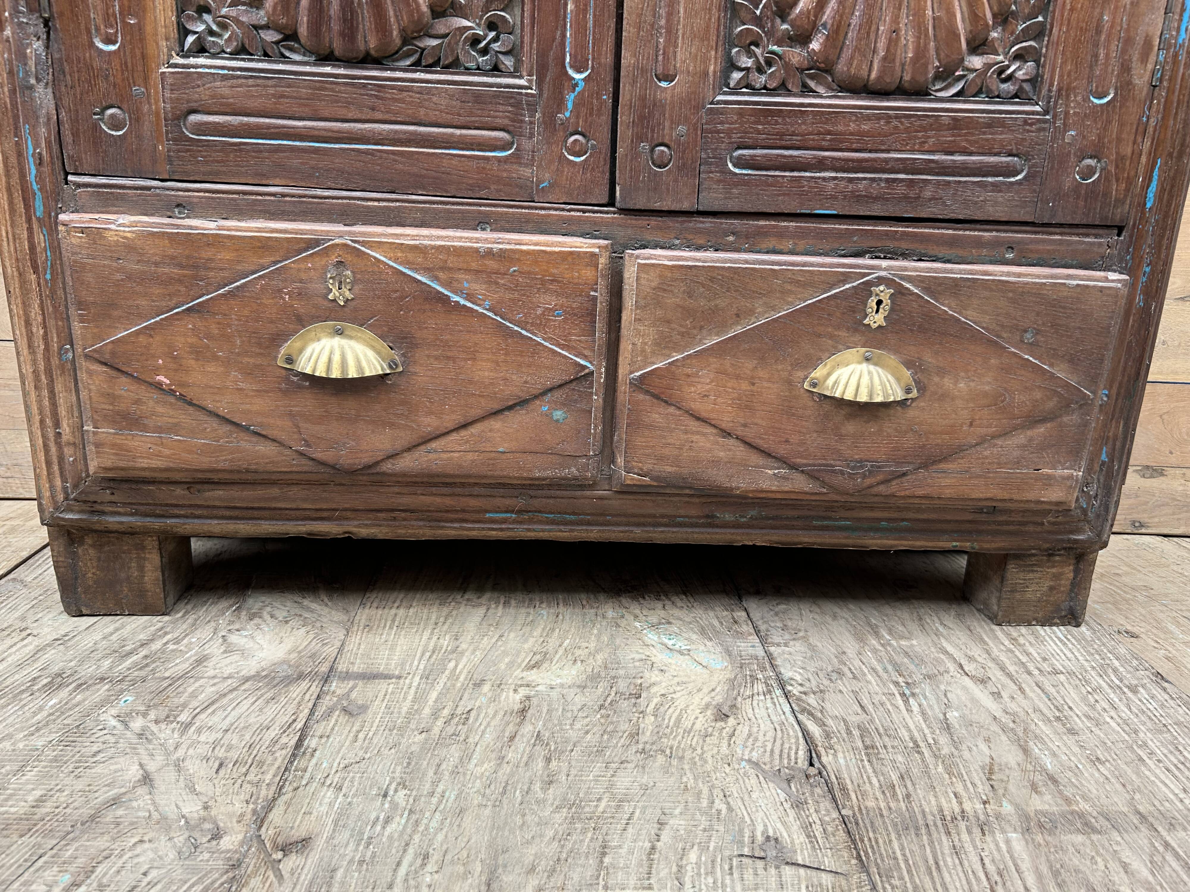 Bikaner wardrobe - Rajasthan, carved from Burmese teak.