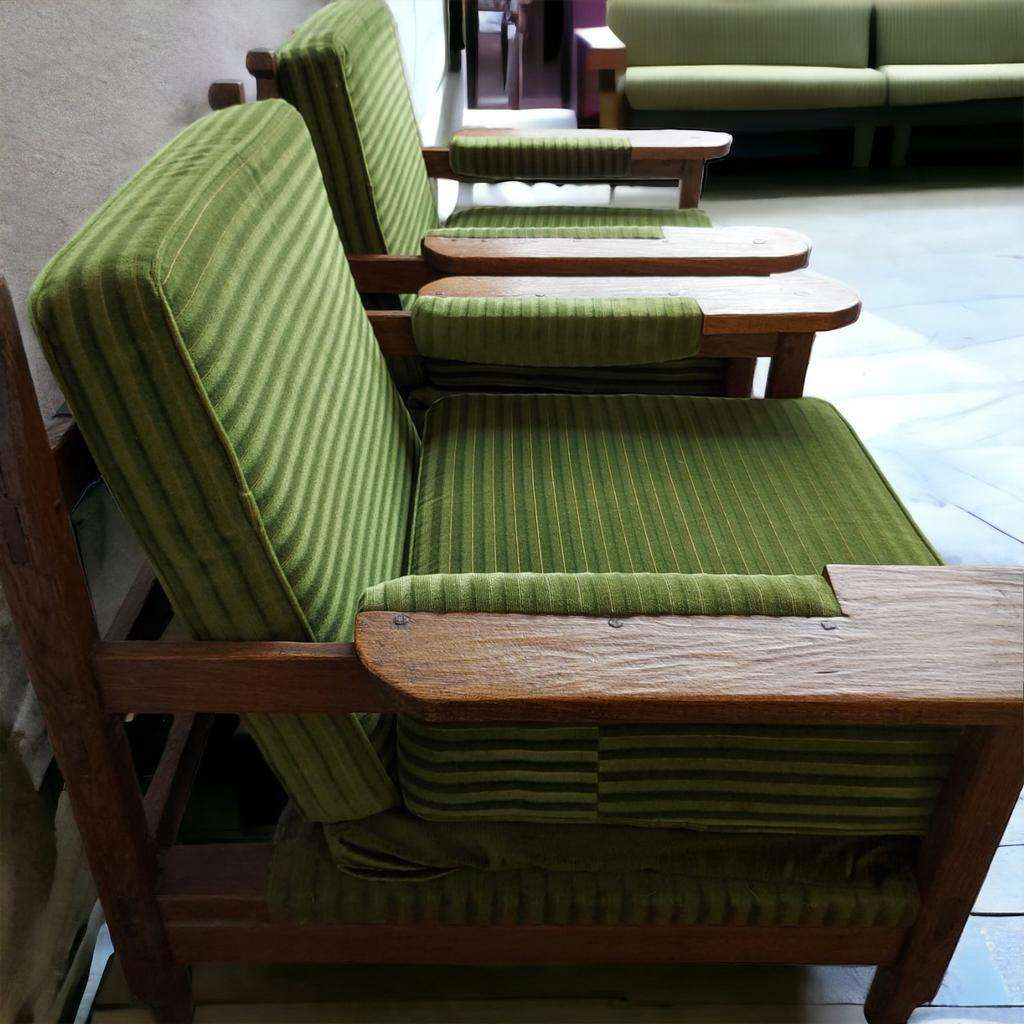 Ensemble de 2 sièges simples / fauteuils / sièges club vintage