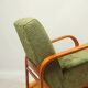 Art Deco armchair in green geometric jacquard by Kropacek Kozelek 1950