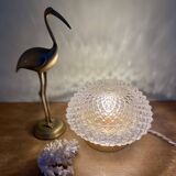 Vintage diamond-point glass globe table lamp