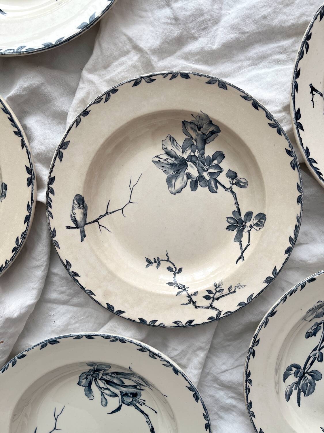 6 “Oxford” ironstone soup plates from Choisy le Roi
