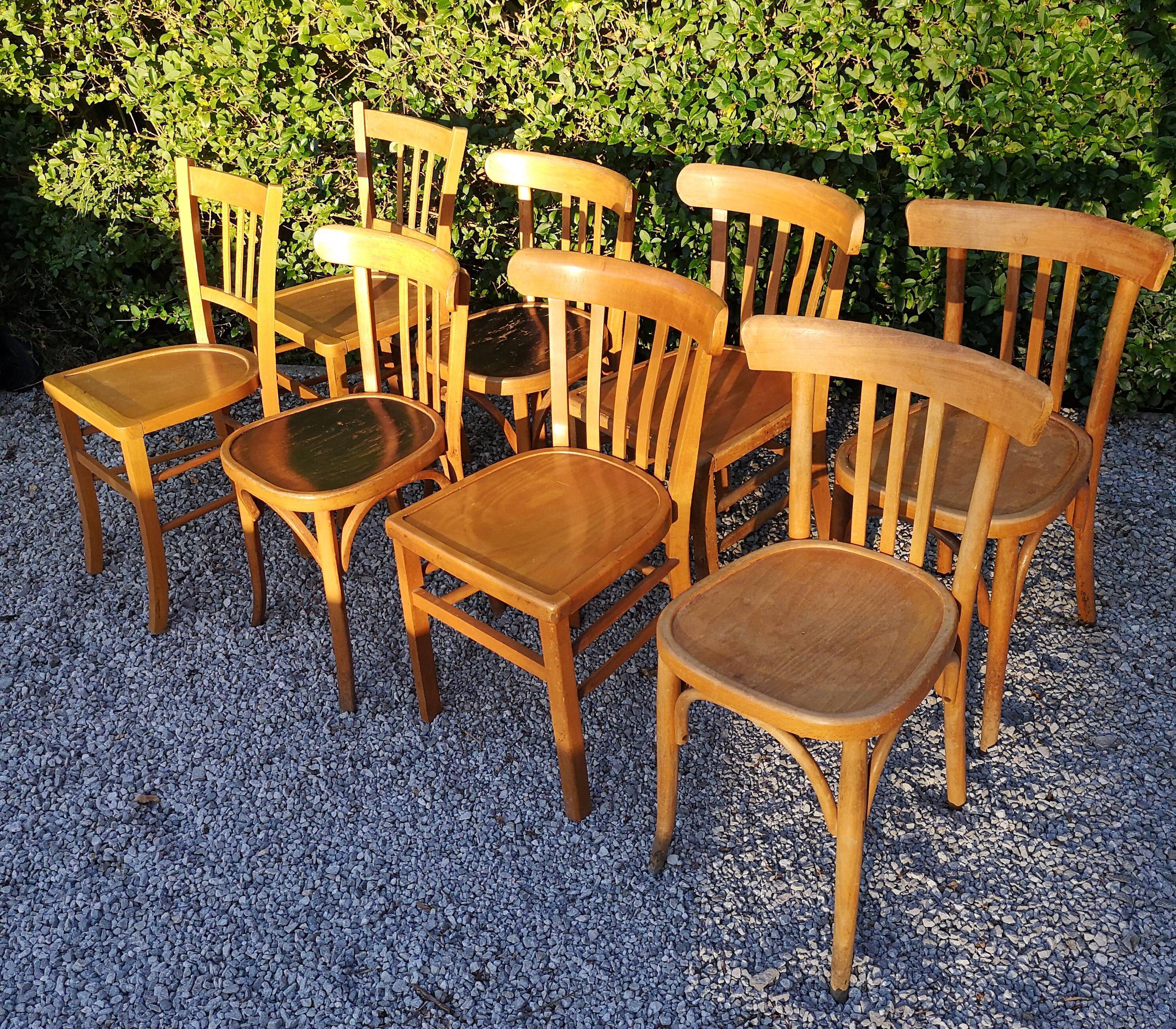 Set of 8 chairs Bistro mismatched