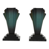 Art Deco Danish Mortuary Vases  Enamelled Iron, 1920s