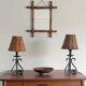 Spanish Hand Forged Wrought Iron Table Lamps with Hand Woven Wicker Shades