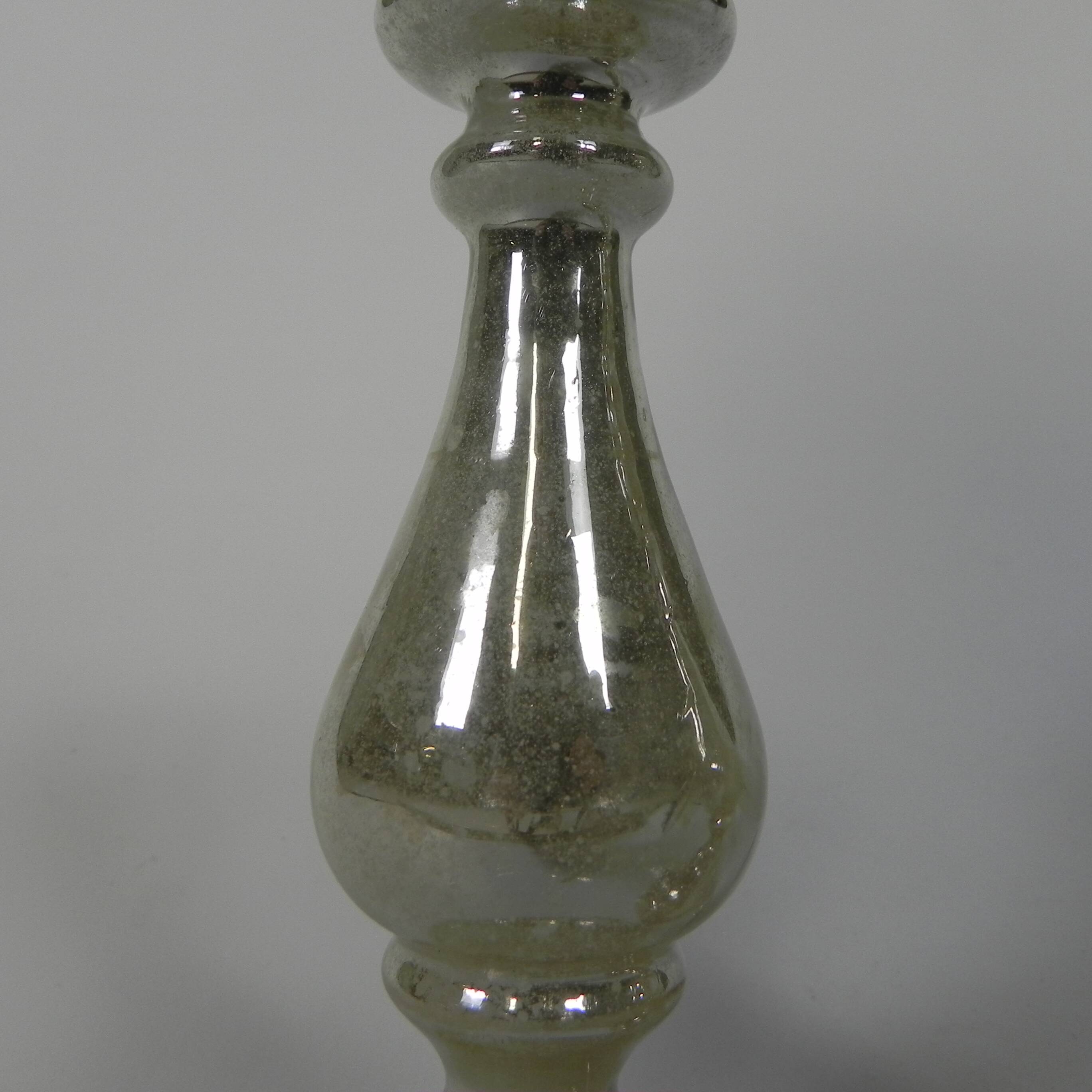 Set of 2 mercury candlesticks, circa 1900 (poor man's silver)