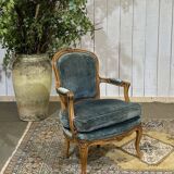 Fauteuil cabriolet de style Louis XV en hêtre