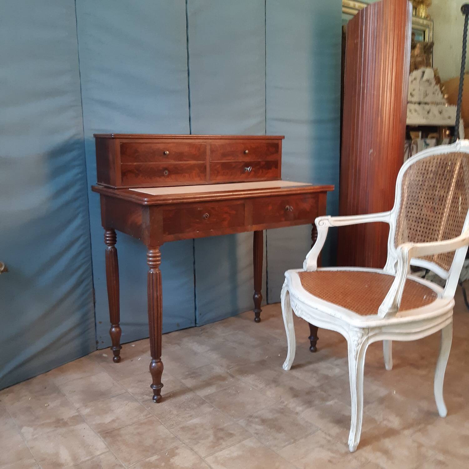 Louis Philippe mahogany stepped desk
