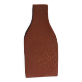 Vase plat en faïence rouge fait main