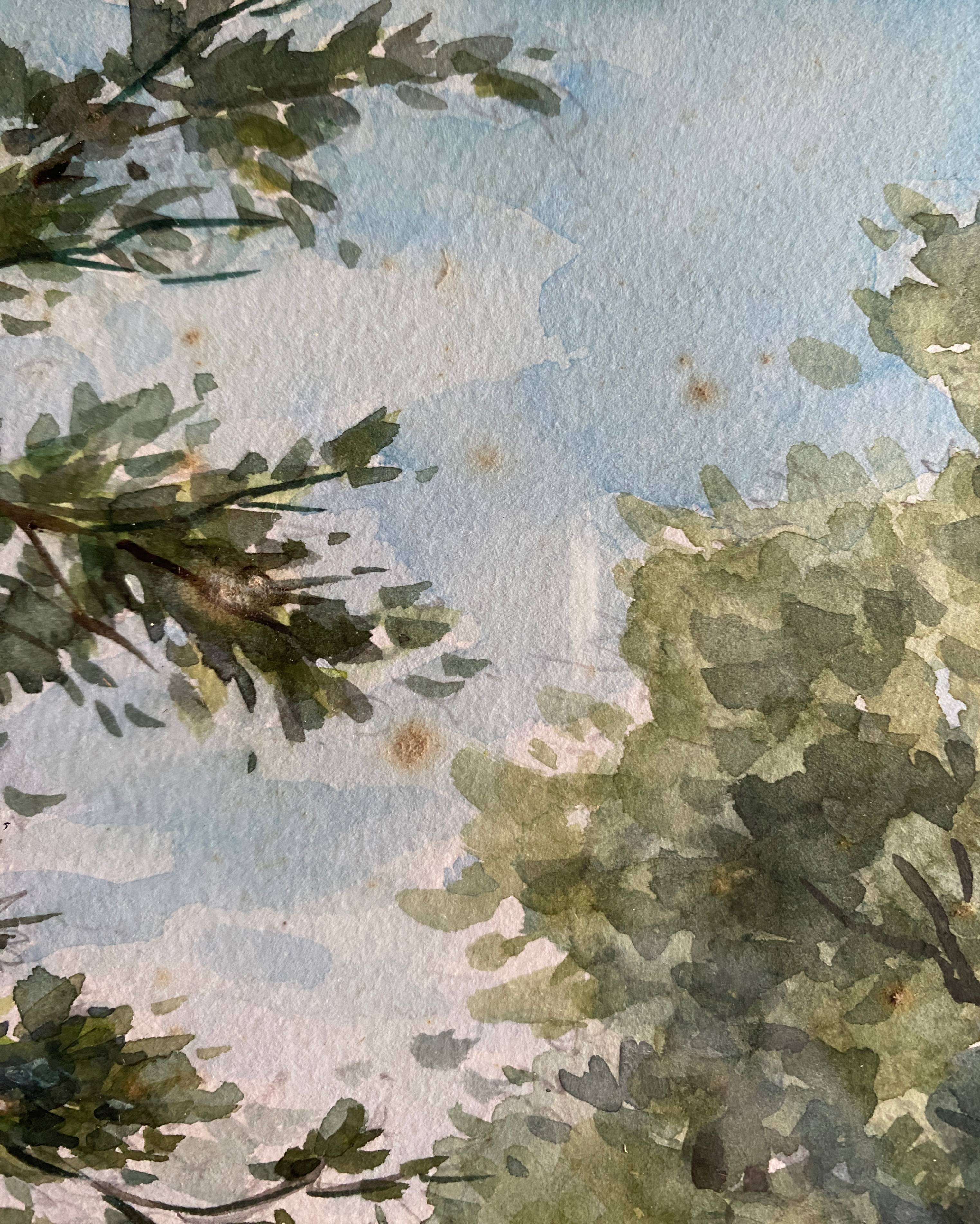 Watercolor Painting Jeep Nefkens (1926/1999) Watercolor "The Garden"