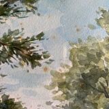 Watercolor Painting Jeep Nefkens (1926/1999) Watercolor "The Garden"