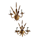 Hollywood Regency Italian wheat ear sconces