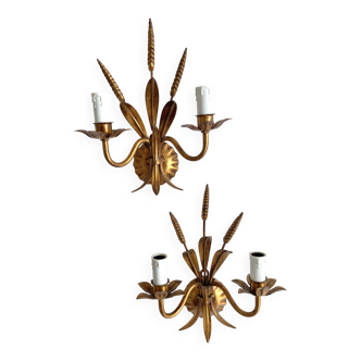 Hollywood Regency Italian wheat ear sconces