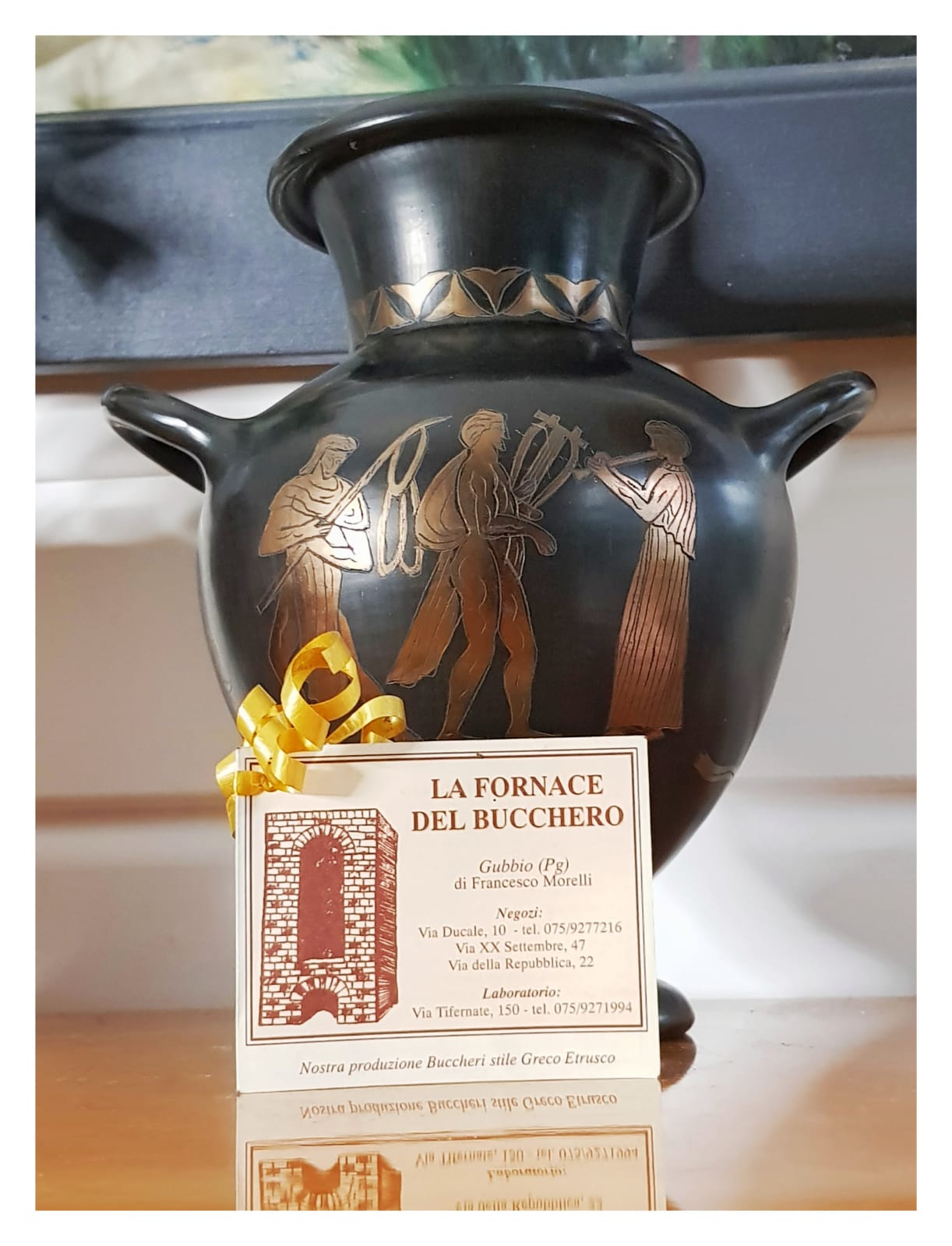 Italian artisanal reproduction Etruscan bucchero vase