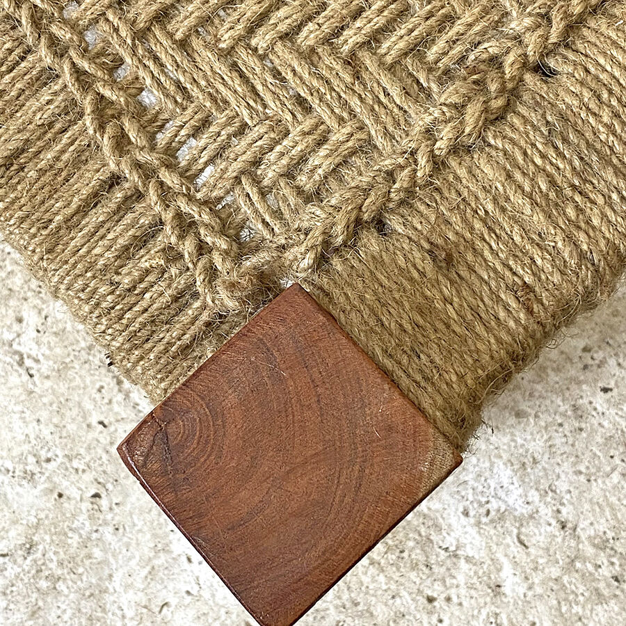 Charpoy Indian bench in braided rope
