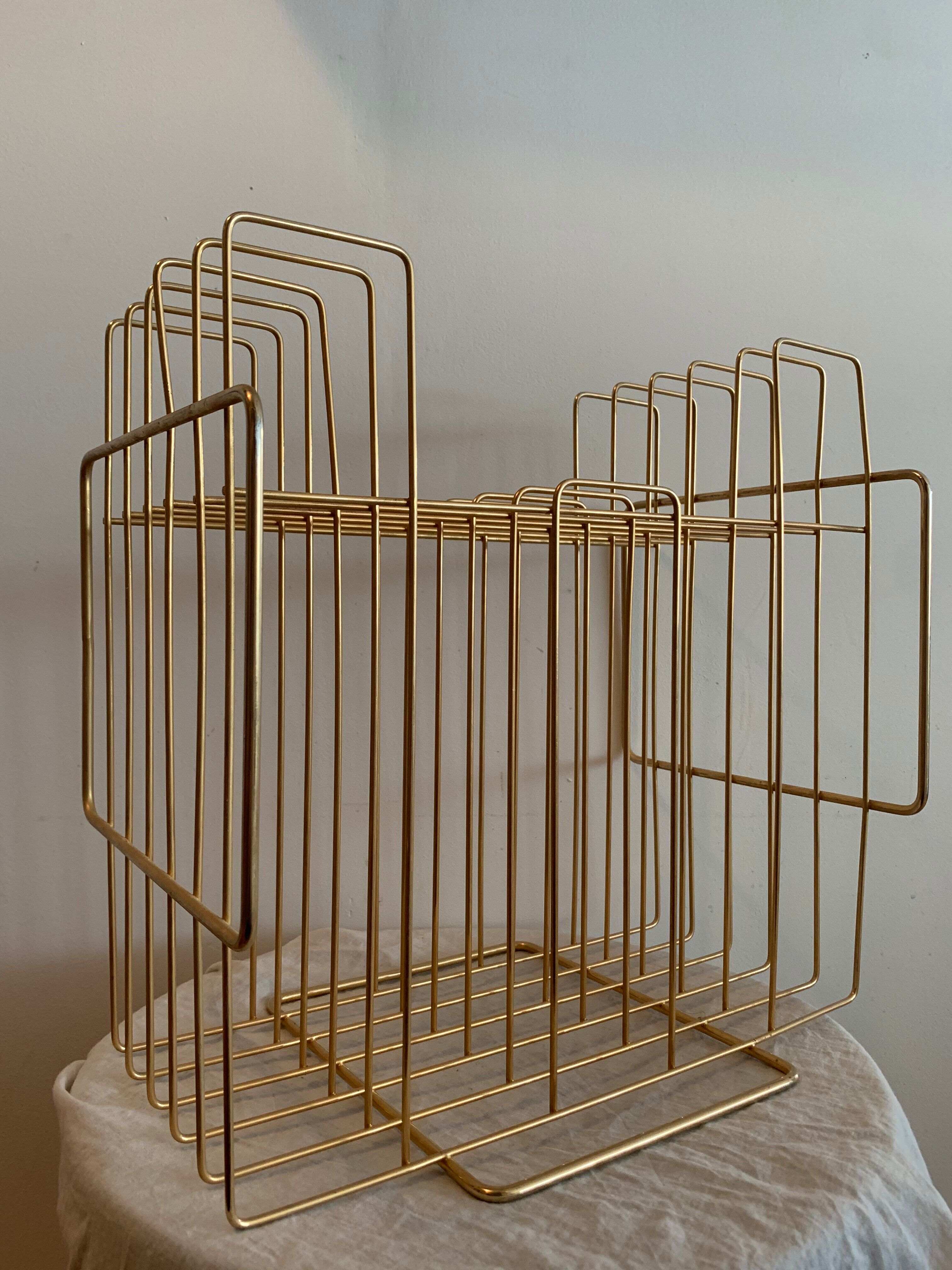 Golden vintage magazine holder