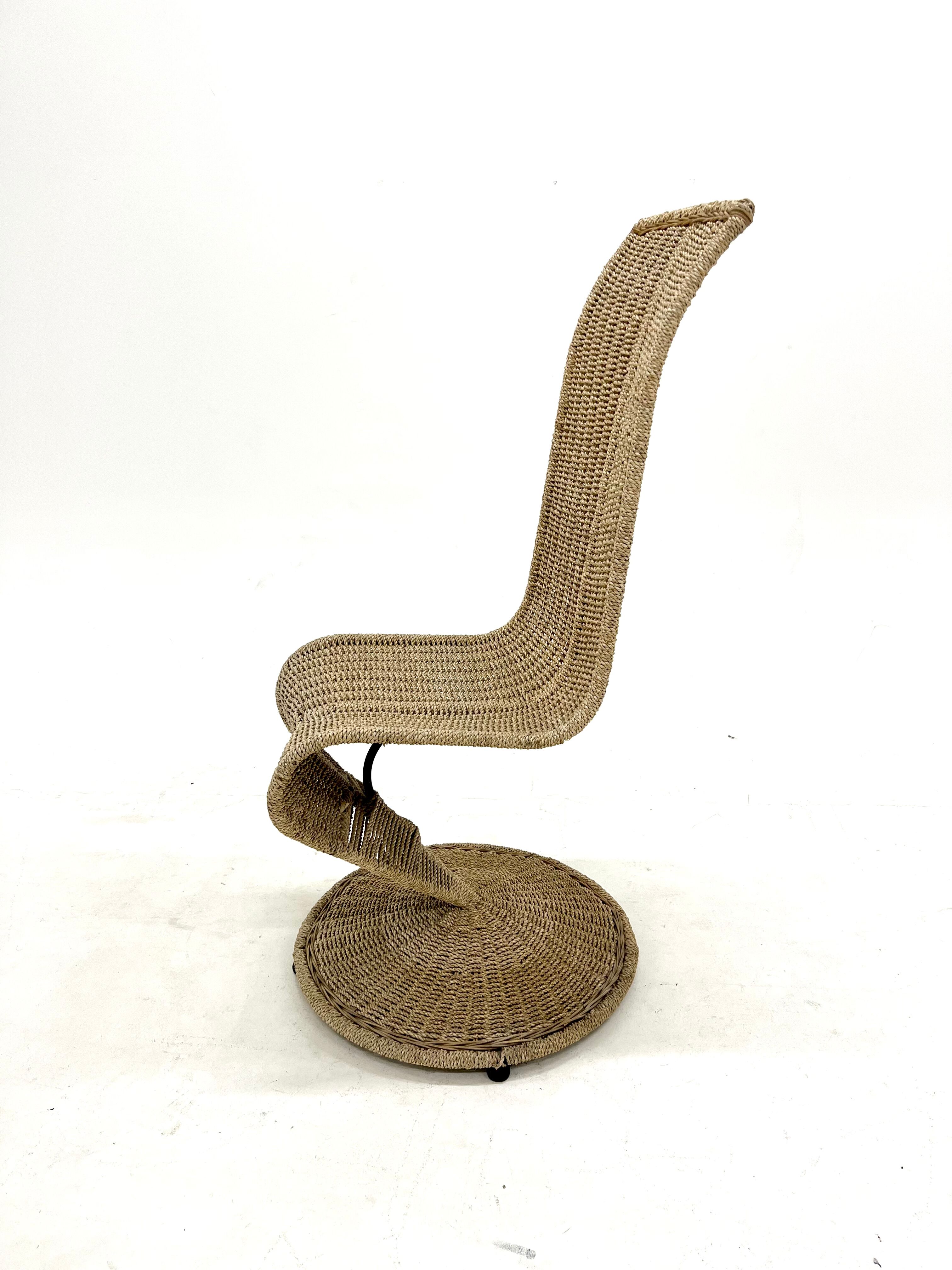 Vintage chair "s" by marzio cecchi, italy, 1970