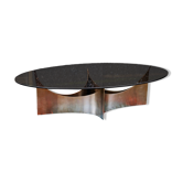 1970 coffee table in brushed steel