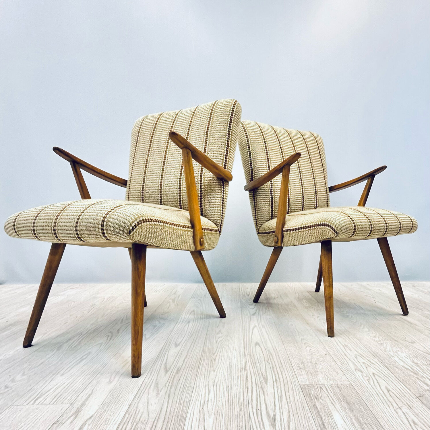 A pair vintage Cocktail chairs with stripes