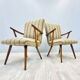 Une paire de chaises vintage avec des rayures