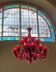 16-light red Murano glass chandeliers