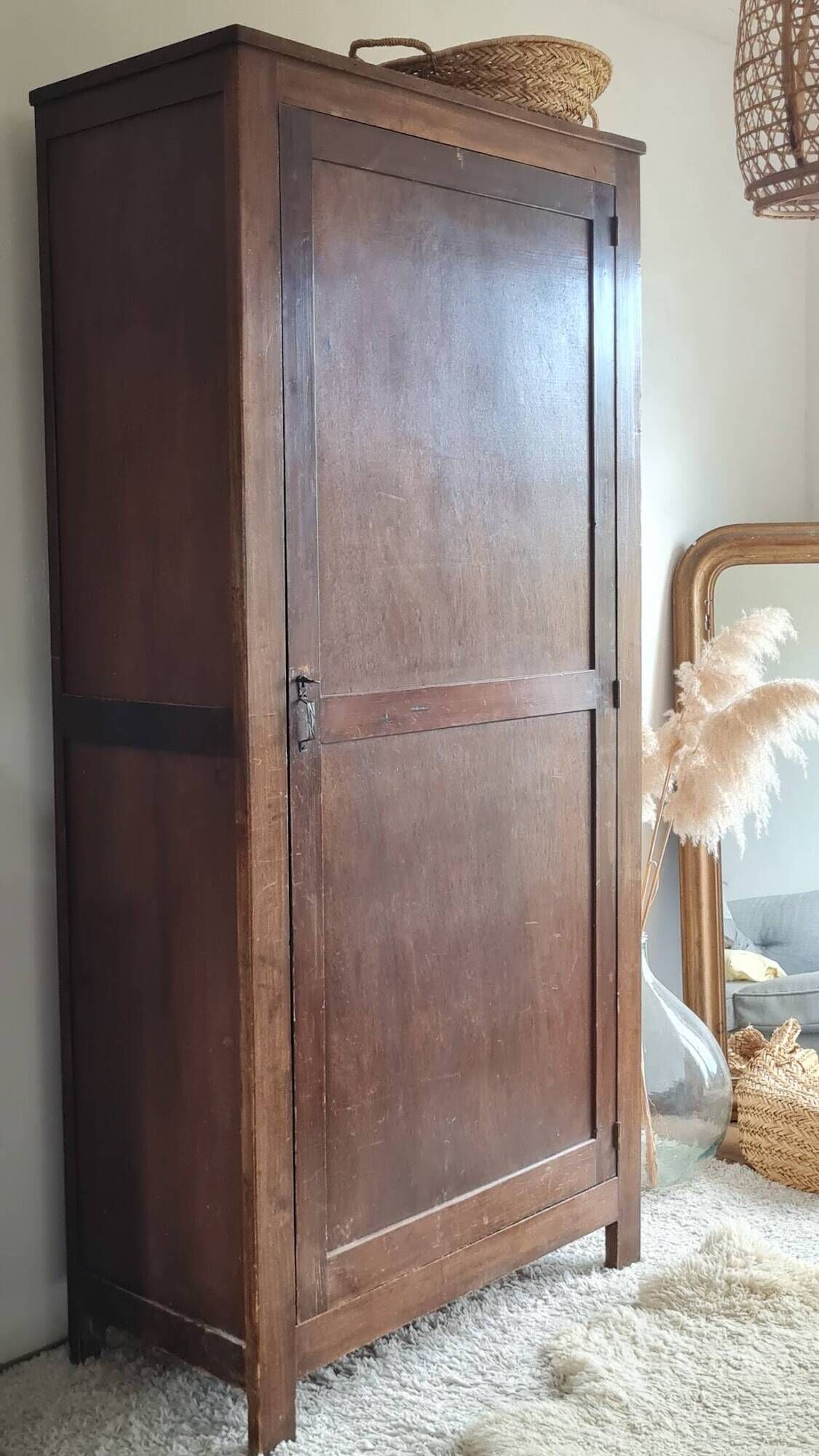 Antique Parisian wardrobe with one door.