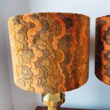 Pair of large vintage 1970s brass living room lamps