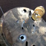 Half moon ceiling lamp in vintage white opaline 60s/70s