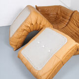 Cognac leather Ligne Roset Togo set from 2010 designed by Michel Ducaroy