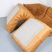 Cognac leather Ligne Roset Togo set from 2010 designed by Michel Ducaroy