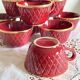 Set of 10 old red and gold ceramic coffee tea cups