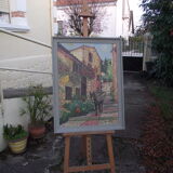 Oil on isorel village Corsica