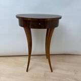 Oval Biedermeier Side Table with Drawer in Walnut Veneer, South Germany, 1820