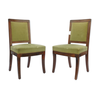 Pair of green fabric chairs