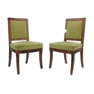 Paire de chaises tissu vert