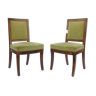 Pair of green fabric chairs
