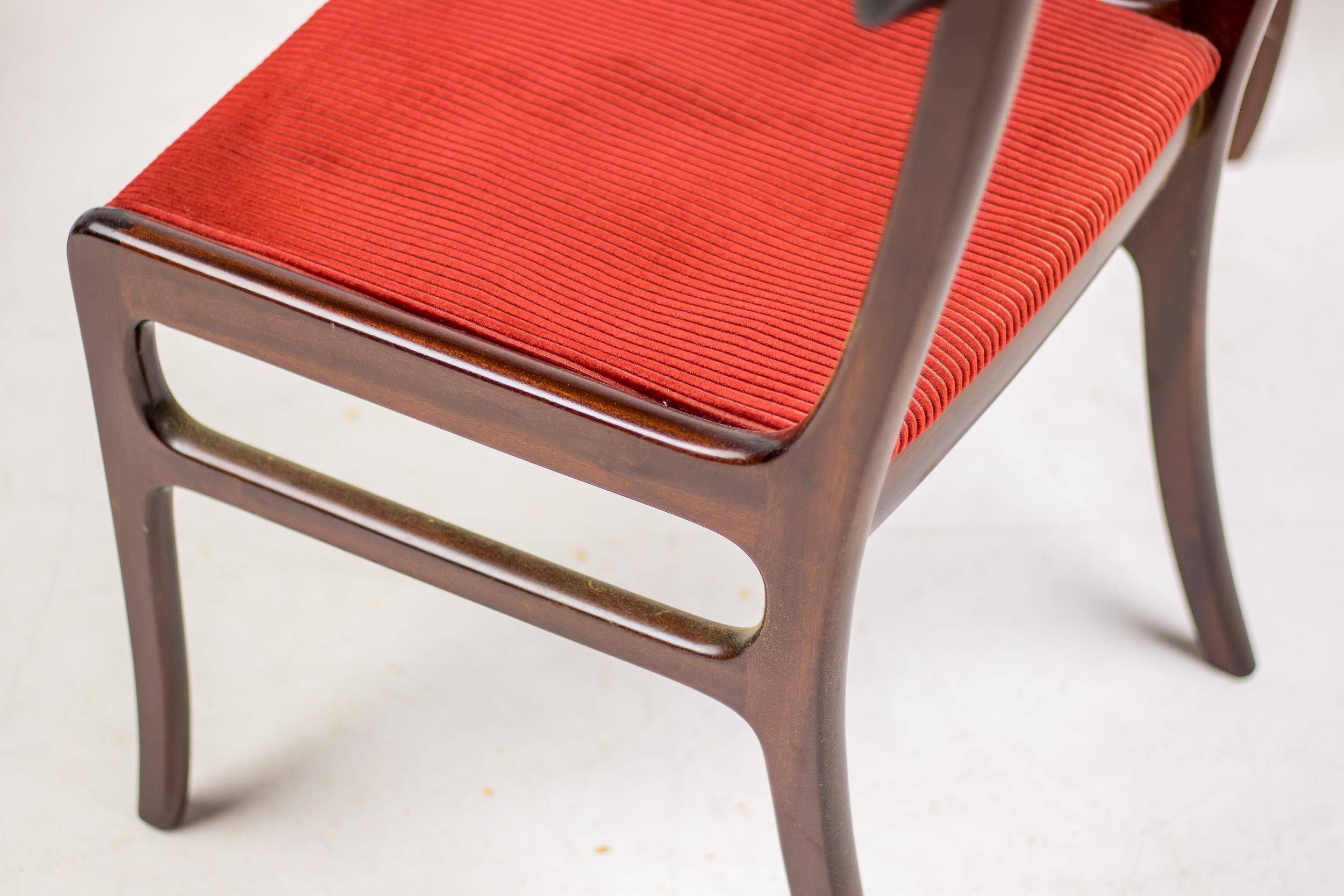 Set of four Ole Wanscher 'Rungstedlund' chairs in mid-century Modernity style.