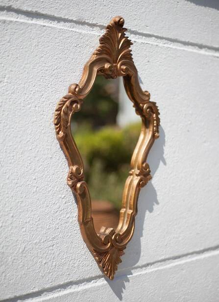 Rococo mirror, wall mirror, vintage mirror, repoussé copper mirror