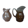 2 pitchers in Brown stoneware and ceramic