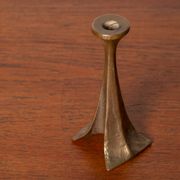 Brutalist bronze candlestick by Michael Harjes, 1970s, Germany.