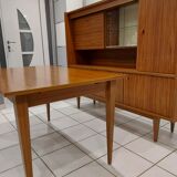 Rectangular dining table veneer rosewood vintage 1970s