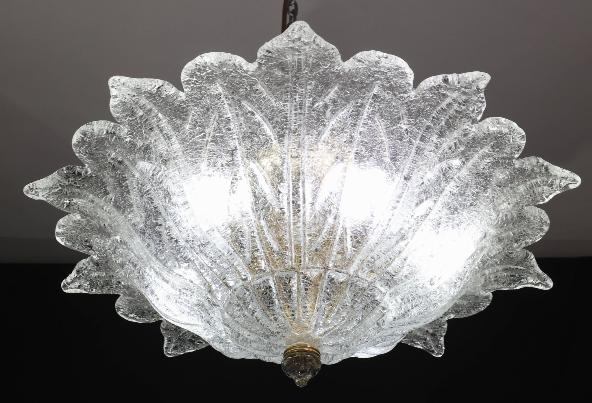 Set of 3 Amsterdam Palmetta, Italian Murano Glass Ceiling Light or Flush Mo