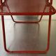Old folding chair metal perforated red 60s, 70s, vintage