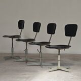 Adjustable industrial chair metal Czechoslovakia 1960