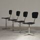 Adjustable industrial chair metal Czechoslovakia 1960