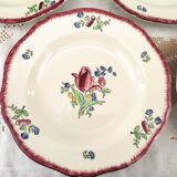 Set of 5 hollow plates Gien France Lorraine model