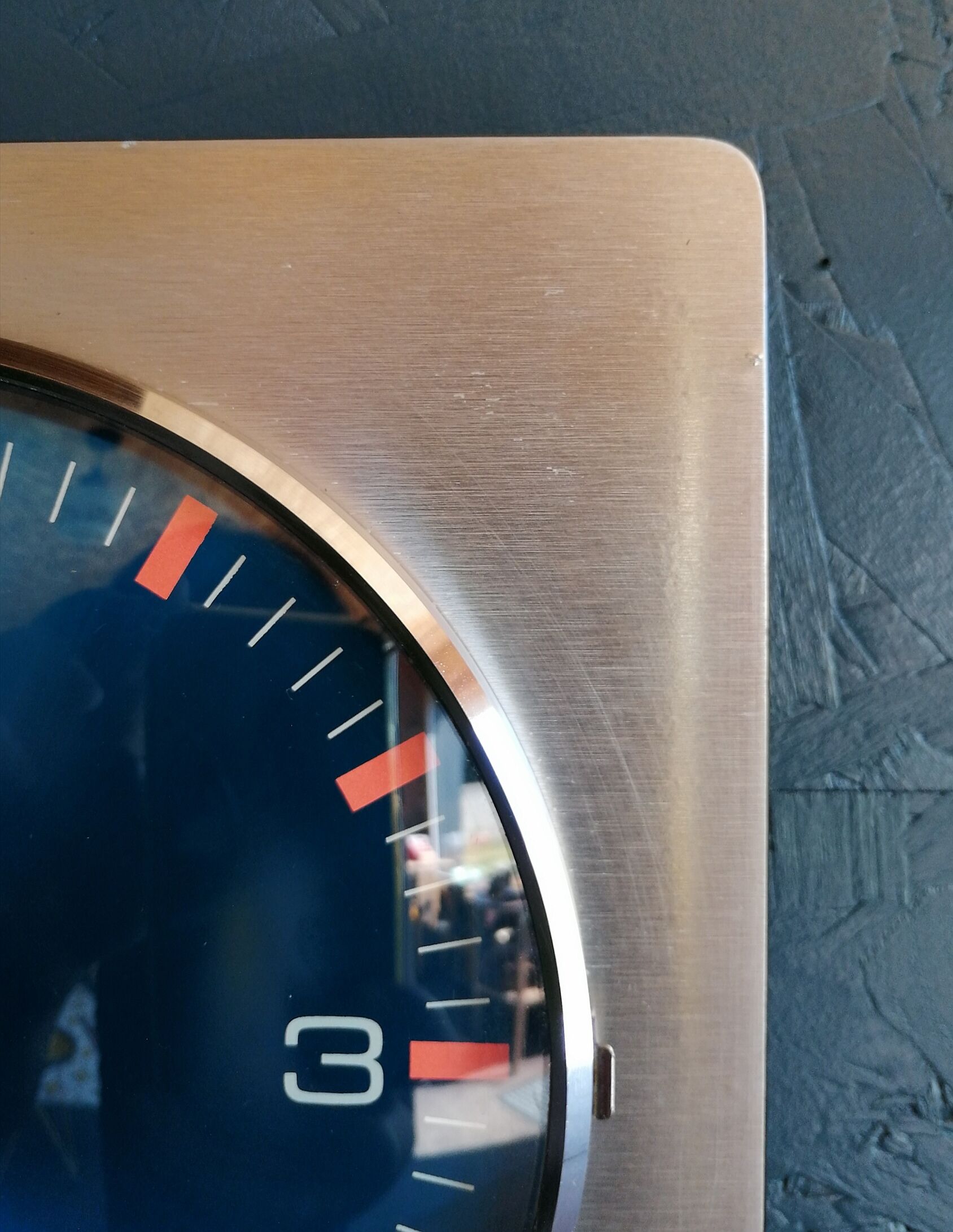 Clock formica vintage wall clock silent square "Quartz Paris"