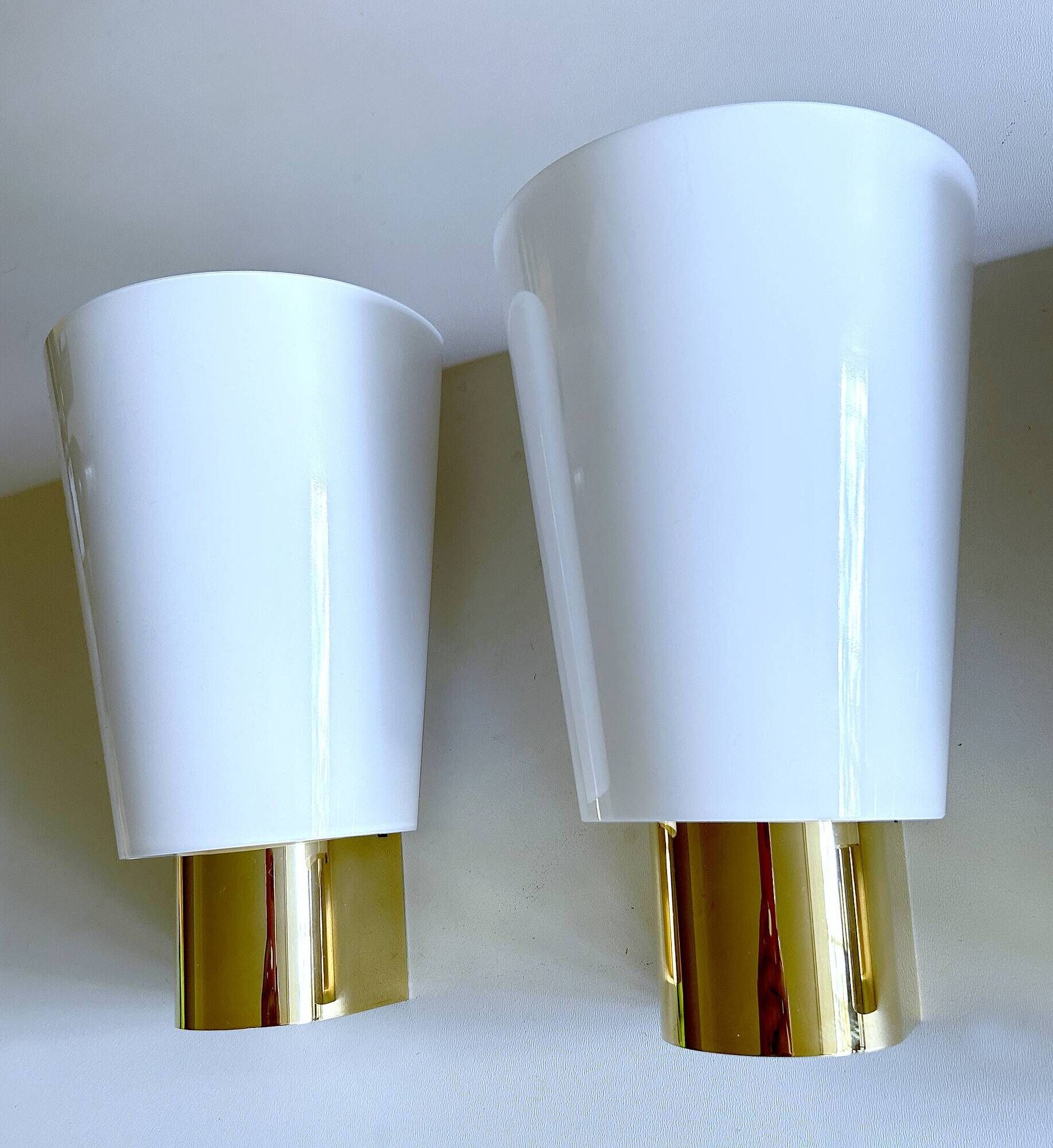 Pair of vintage Limburg wall lights, glass, 70s