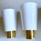 Pair of vintage Limburg wall lights, glass, 70s